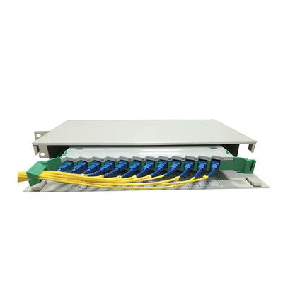 Quality  1U ODF Patch Panel Rack Mount Distribution Frame 12 Core Fiber Patch Panel SM factory