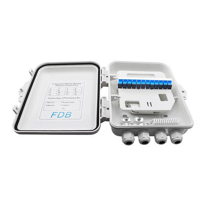 Quality  SC 1x8 PLC Fiber Optic Splitter Box IP65 12Cores Wall Mounted factory
