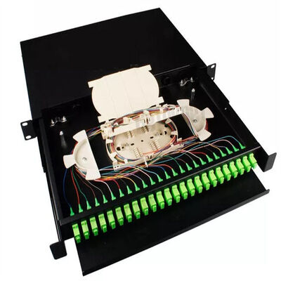 1U 19" 24 Port SC Simplex/LC Duplex Fiber Optic Rack Mount Enclosure Fiber Patch Panel-Unload