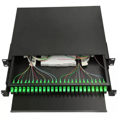 1U 19" 24 Port SC Simplex/LC Duplex Fiber Optic Rack Mount Enclosure Fiber Patch Panel-Unload