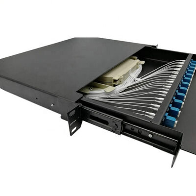 Sliding Fiber Optic Patch Panel 12 Port Rack Mounted 1U 19 Inch