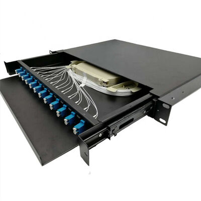 Sliding Fiber Optic Patch Panel 12 Port Rack Mounted 1U 19 Inch