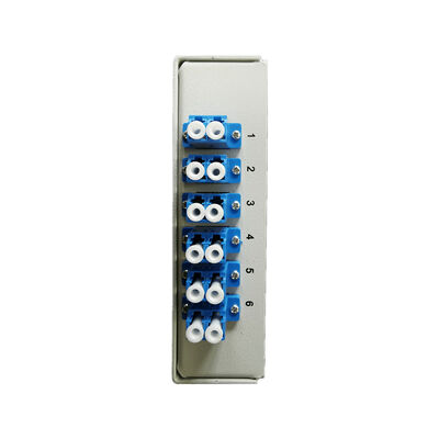 12 Core Cold Rolled Steel Fiber Optic Din Rail Terminal Box With Lc Duplex Adapter