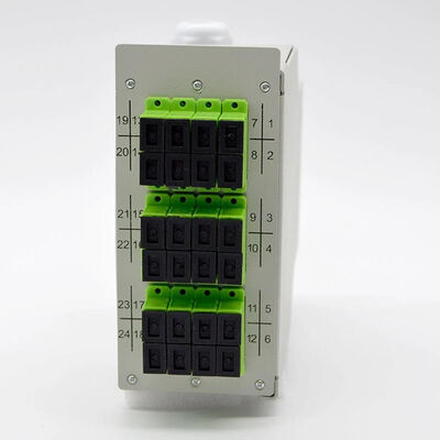 Fiber Optic DIN Rail Terminal Box Cold Roll Steel 12 Port 24core to 48Core