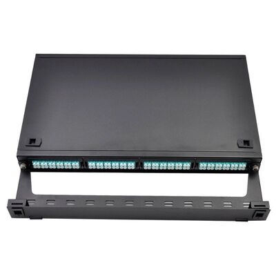 1U MTP Cassette Module 96F MPO To LC Patch Panel Rack Mount Black