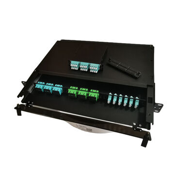 19" LC Fiber Patch Panel MTP MPO 1U Metal Fiber Termination Box