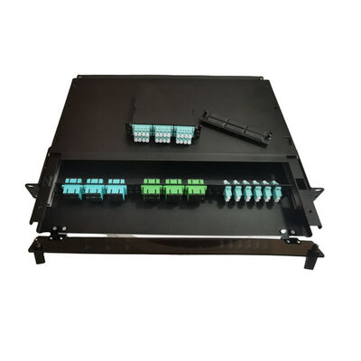 19" LC Fiber Patch Panel MTP MPO 1U Metal Fiber Termination Box