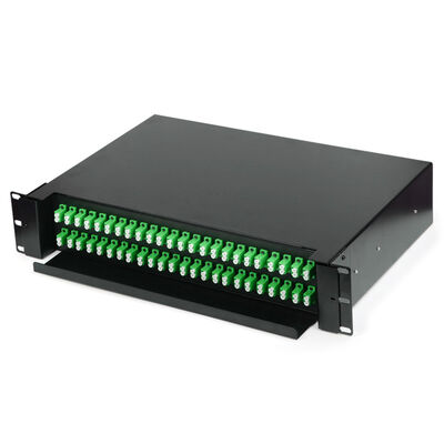 48 Ports 2U Fiber Optic Enclosure SC Simplex / LC Duplex Sliding Patch Panel