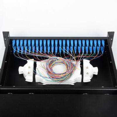 48 Ports 2U Fiber Optic Enclosure SC Simplex / LC Duplex Sliding Patch Panel
