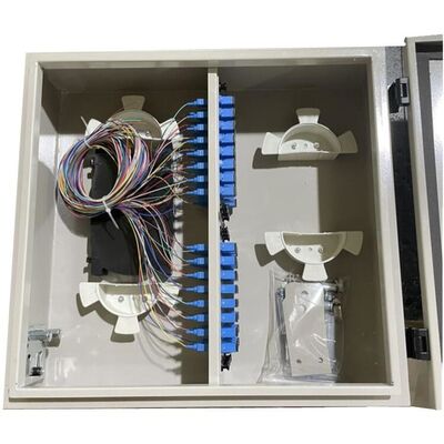 48 Core Wall Mount Fiber Distribution Box Outdoor Waterproof 48F LCD Adapter