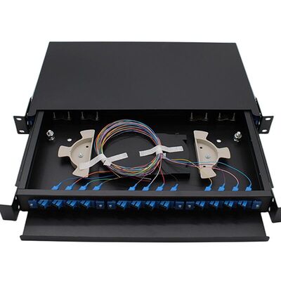 19" 24 Port Fiber Optic Patch Panel Indoor Rack Mount 1U ODF 24 Core