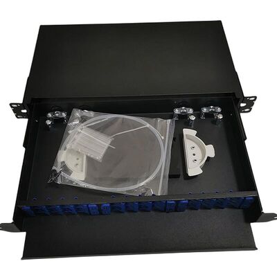 19" 24 Port Fiber Optic Patch Panel Indoor Rack Mount 1U ODF 24 Core