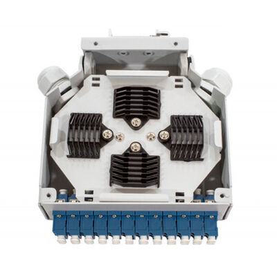 24 Core Fiber Optic Din Rail Terminal Box With 12 Pcs Lc/Apc Duplex Aadapter