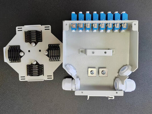 24 Core Fiber Optic Din Rail Terminal Box With 12 Pcs Lc/Apc Duplex Aadapter