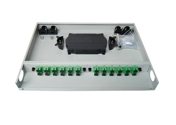 Rack Mounted ODF Fiber Termination Fixed 2U 48 Core Fiber Optic Termination Box