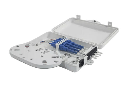4Port Fiber Optic Terminal Box SC Simplex SM Cables White Waterproof IP-66