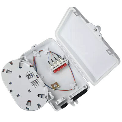 4Port Fiber Optic Terminal Box SC Simplex SM Cables White Waterproof IP-66