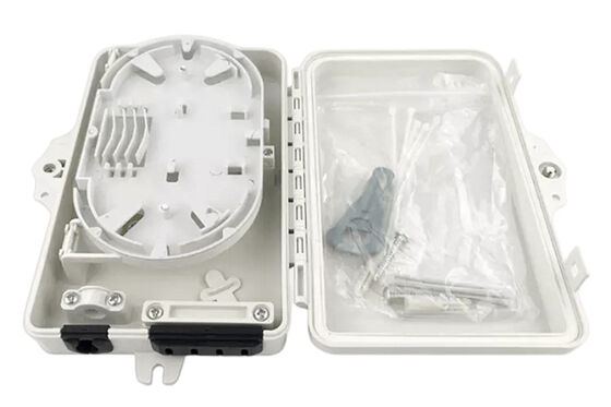 4Port Fiber Optic Terminal Box SC Simplex SM Cables White Waterproof IP-66