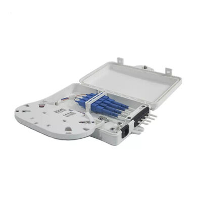 4Port Fiber Optic Terminal Box SC Simplex SM Cables White Waterproof IP-66