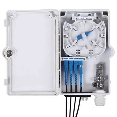 4Port Fiber Optic Terminal Box SC UPC SX SM White IP66 For Telecommunication