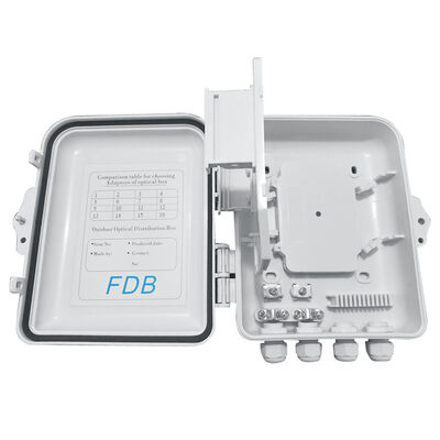 SC 1x8 PLC Fiber Optic Splitter Box IP65 12Cores Wall Mounted