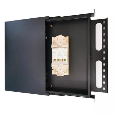 Rack Mount Fiber Optic Patch Panel 1U Ventilated 19 Inch ODF 24 Core