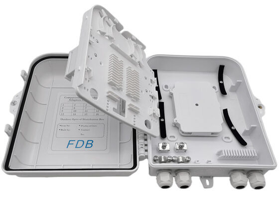 White Fiber Optic Splitter Box LC 1x16 PLC Splitter Wall Mount