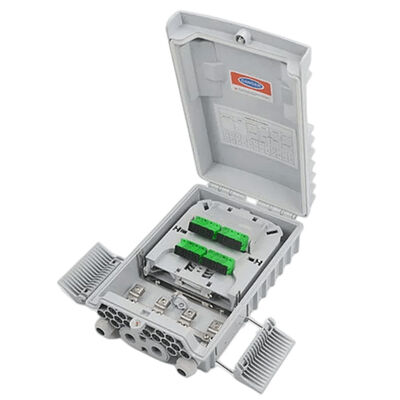 SM / MM Fiber Optic Splitter Box Light Grey 1x8 PLC Splitter