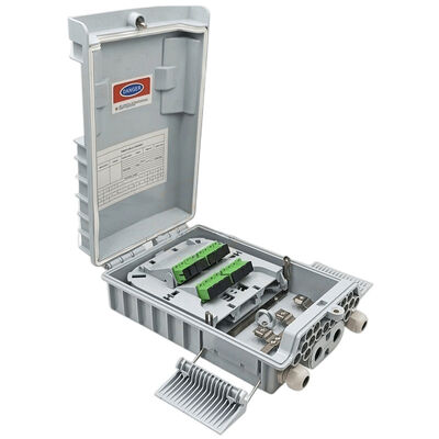 SM / MM Fiber Optic Splitter Box Light Grey 1x8 PLC Splitter