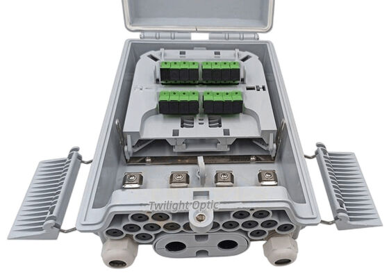 SM / MM Fiber Optic Splitter Box Light Grey 1x8 PLC Splitter