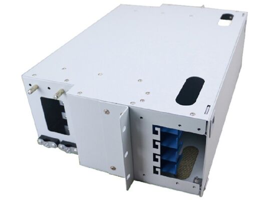 ODF Optic Distribution Unit Singemode 48 Port Fiber Optic Patch Panel LC