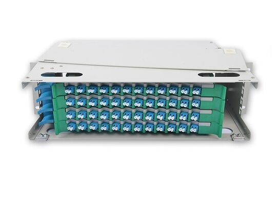 ODF Optic Distribution Unit Singemode 48 Port Fiber Optic Patch Panel LC