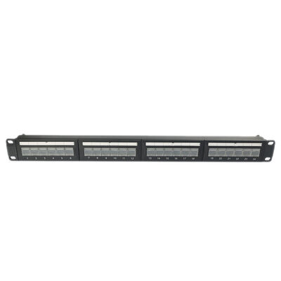 1U 24 Port Keystone Unshielded Patch Panel Keystone RJ45 DustProof