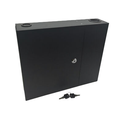 12/24/48cores 2door Black Optical Wall Mount Fiber Enclosure With Spools and Adapter Plates