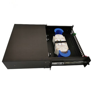 Black 430x200x46mm LC Duplex Fiber Optic Patch Panel