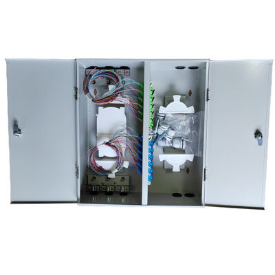 Wall Mount 72 Fibers Optical Distribution Frame Metal Dual Door Dual Locks