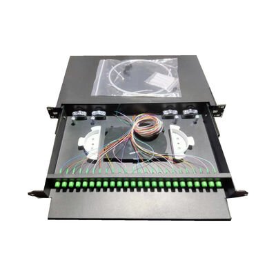 24C FC APC Fiber Count Optical Patch Panel For G652D / G657A1 Fiber